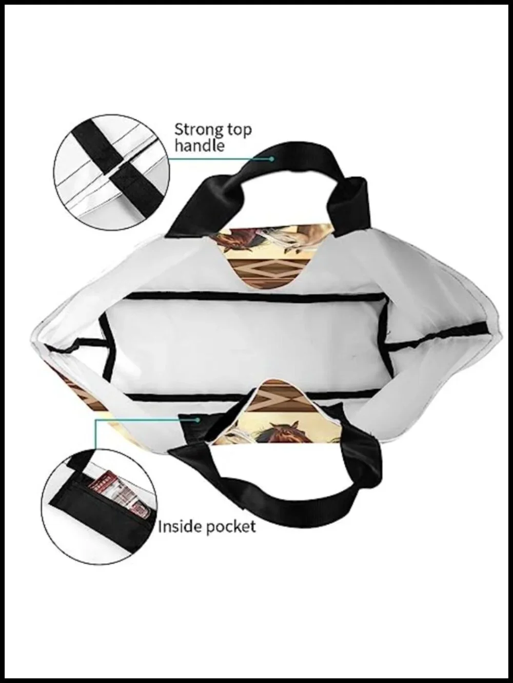 Large Tote Bag Reusable Grocery Shoulder Handbag Shopping Travel Work